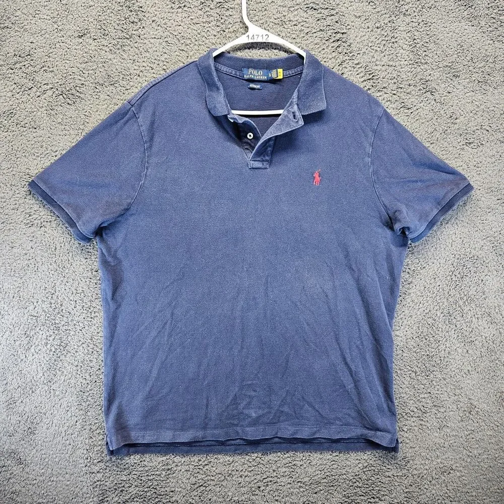 Polo Ralph Lauren Polo‎ Shirt Men Size XL Blue Classic Fit Short Sleeve